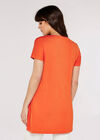 Buttoned High Low Tunic, Orange, large