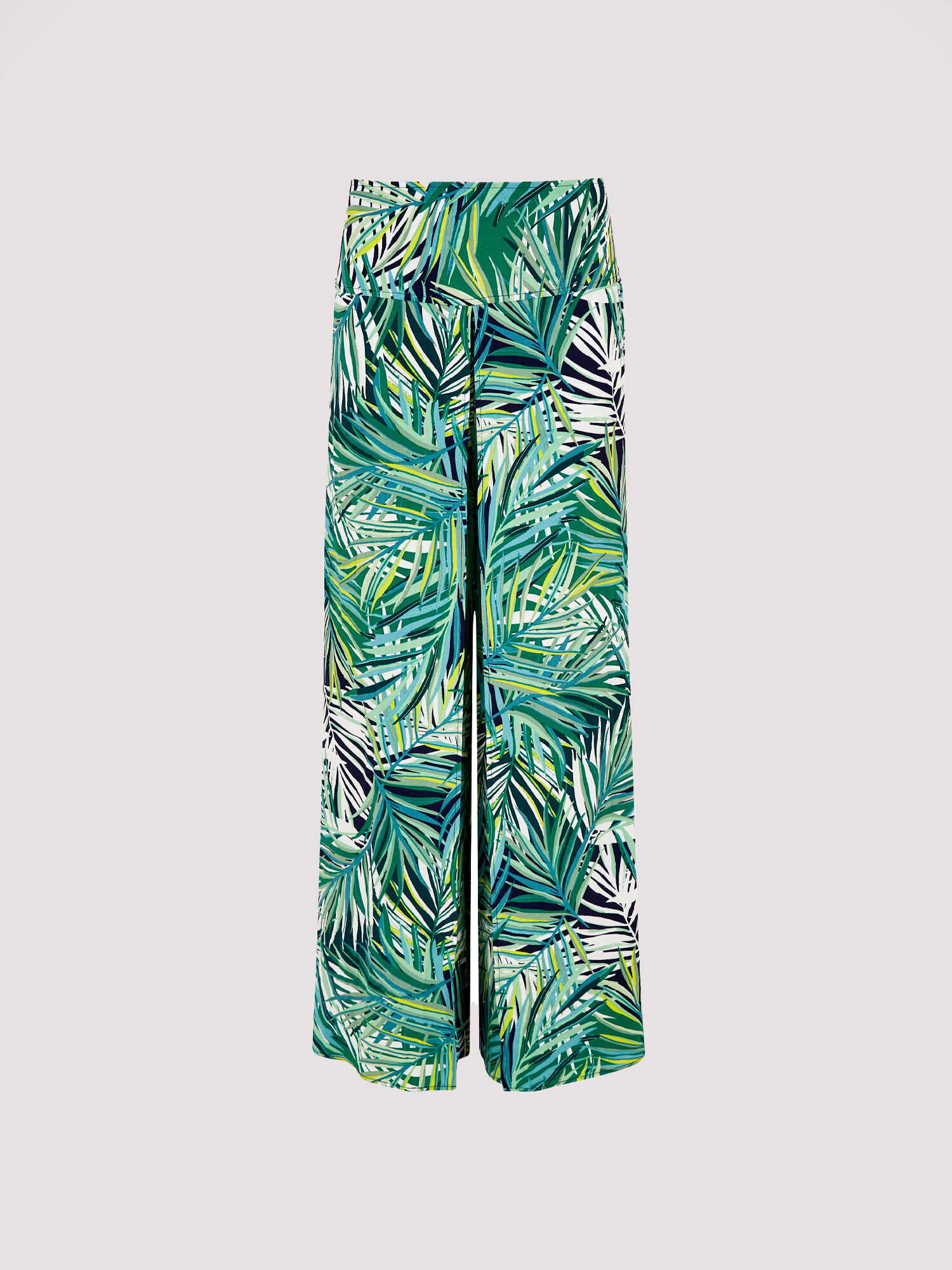 Palm Print Wrap Trousers Apricot Clothing