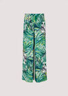 Palm Print Wrap Trousers, Navy, large