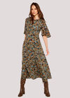 Multi Floral Maxi Dress, Green, large