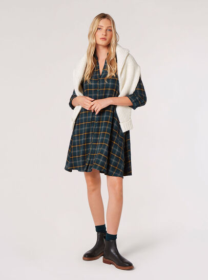 Checked Shirt Mini Dress