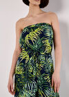 Bandeau Leaf Wide Leg Jumpsuit, Navy, large