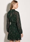 Snakeskin Chiffon Mini Dress, Khaki, large