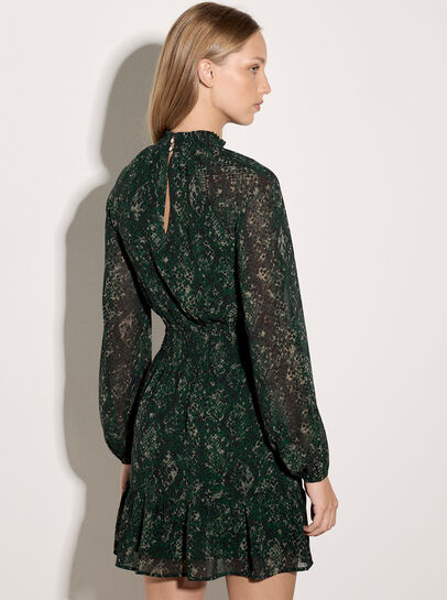 Snakeskin Chiffon Mini Dress