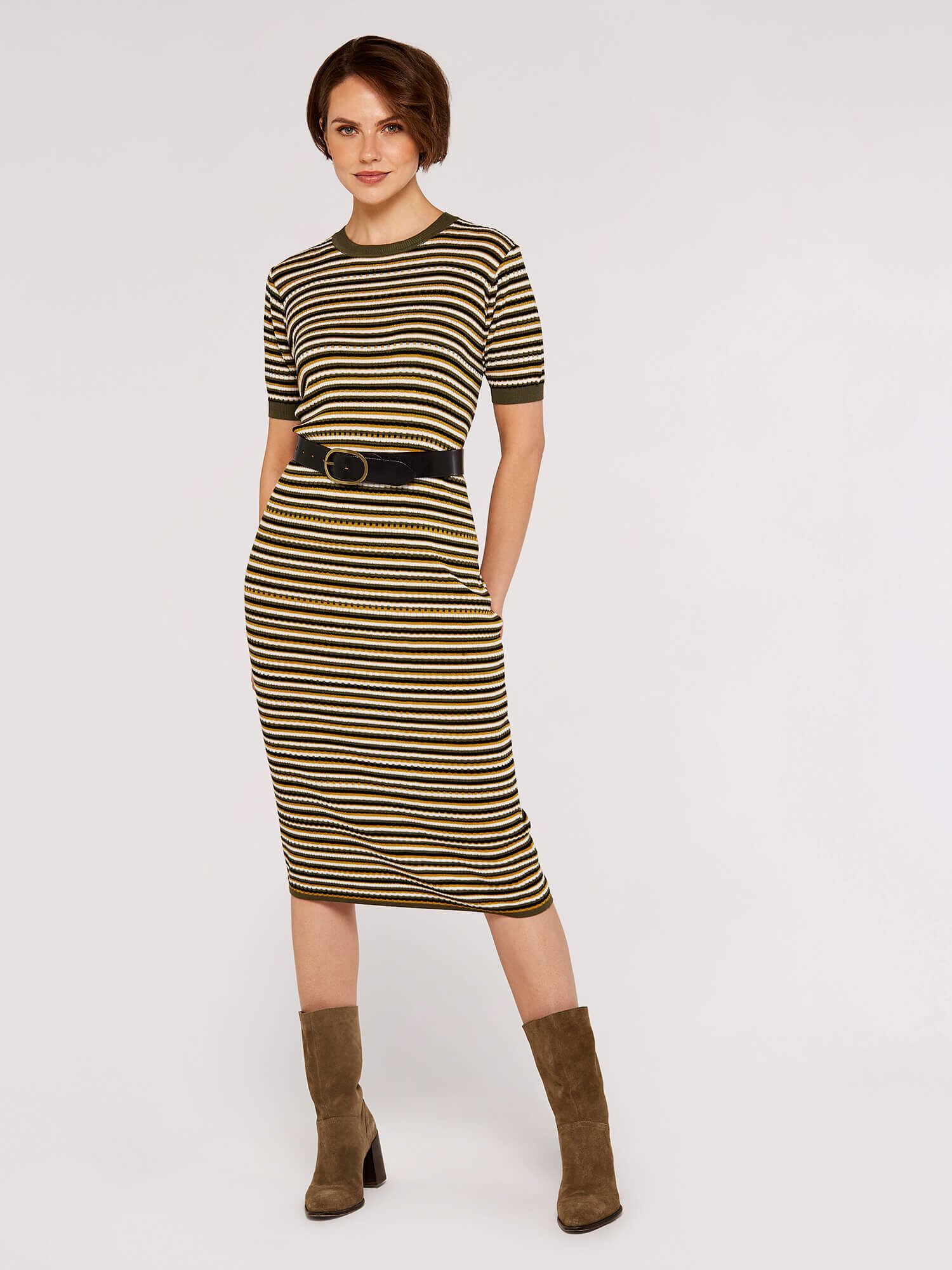 Multi stripe midi dress on sale