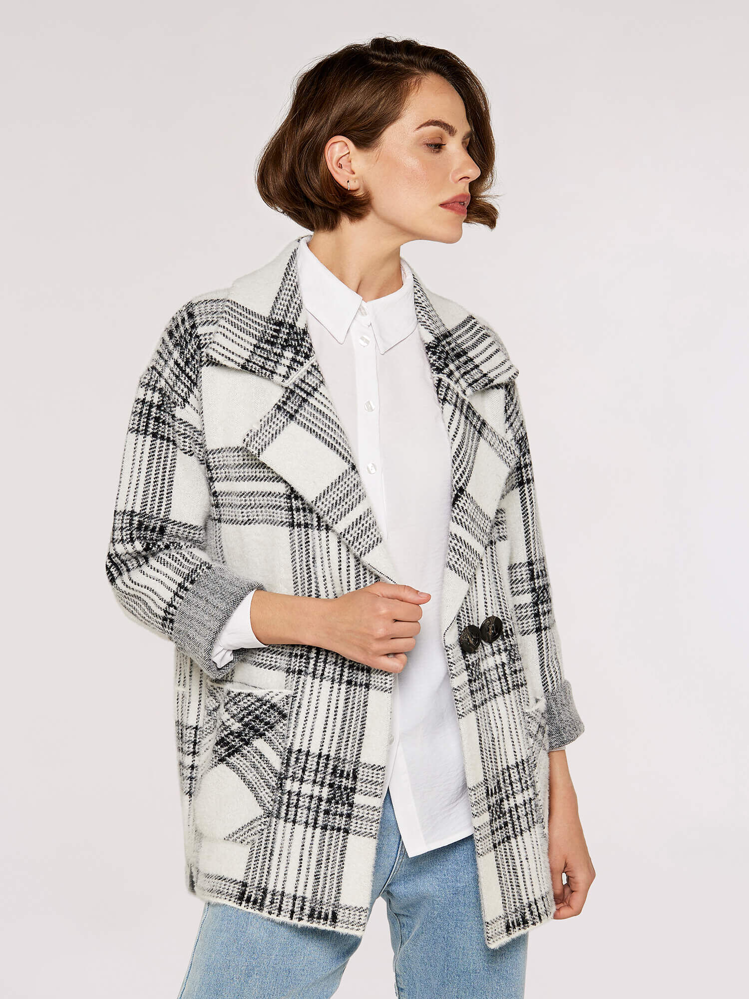 Cream peacoat top