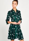 Horse Print Skater Dress, Green, large