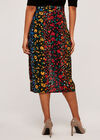 Floral Wrap Skirt, Black, large