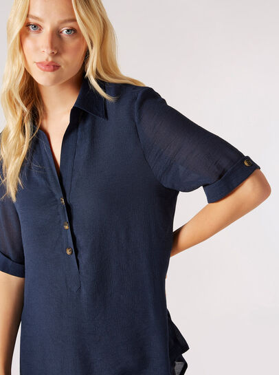 Slub Shimmer Relaxed Blouse