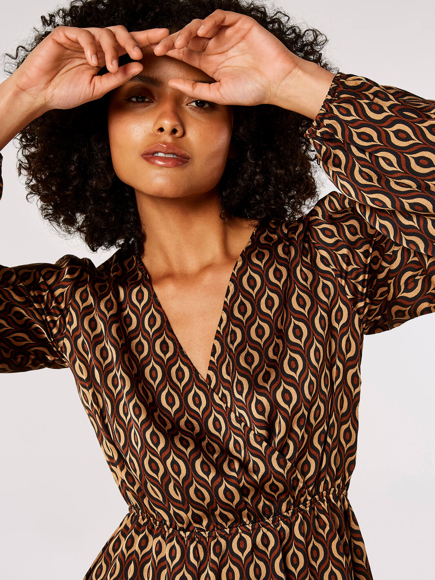 Leopard print long sleeve wrap dress hotsell