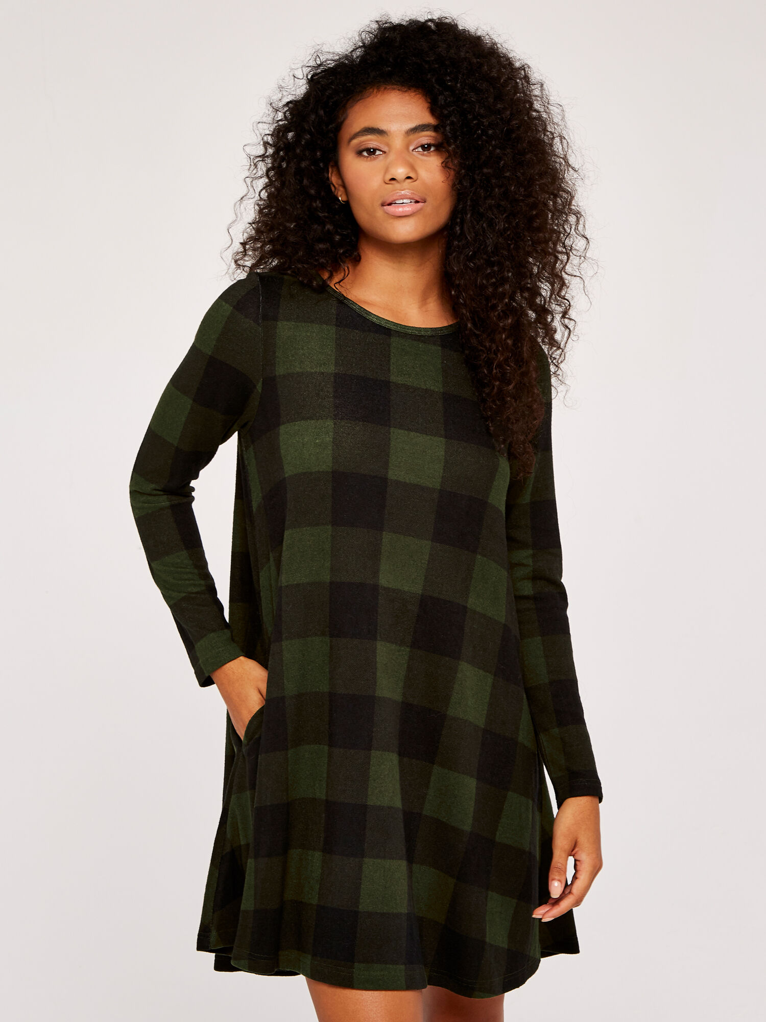 Long sales plaid dress