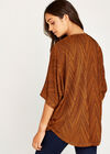 Chevron Jaquard Big Zipper Top, Rust, large