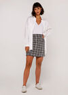 Woven Tweed Skirt, Burgundy, large