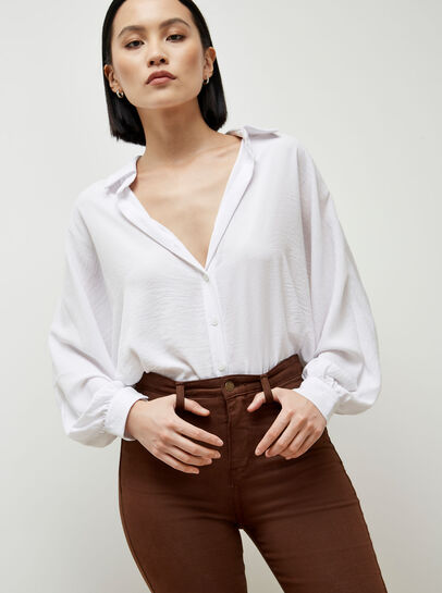 Raw Edge Flare Jeans