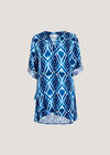 Tie Dye Swirl Tunic Top, Blue, large