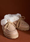 Sherpa-Lined Slip-On Moccasins, Stone, large
