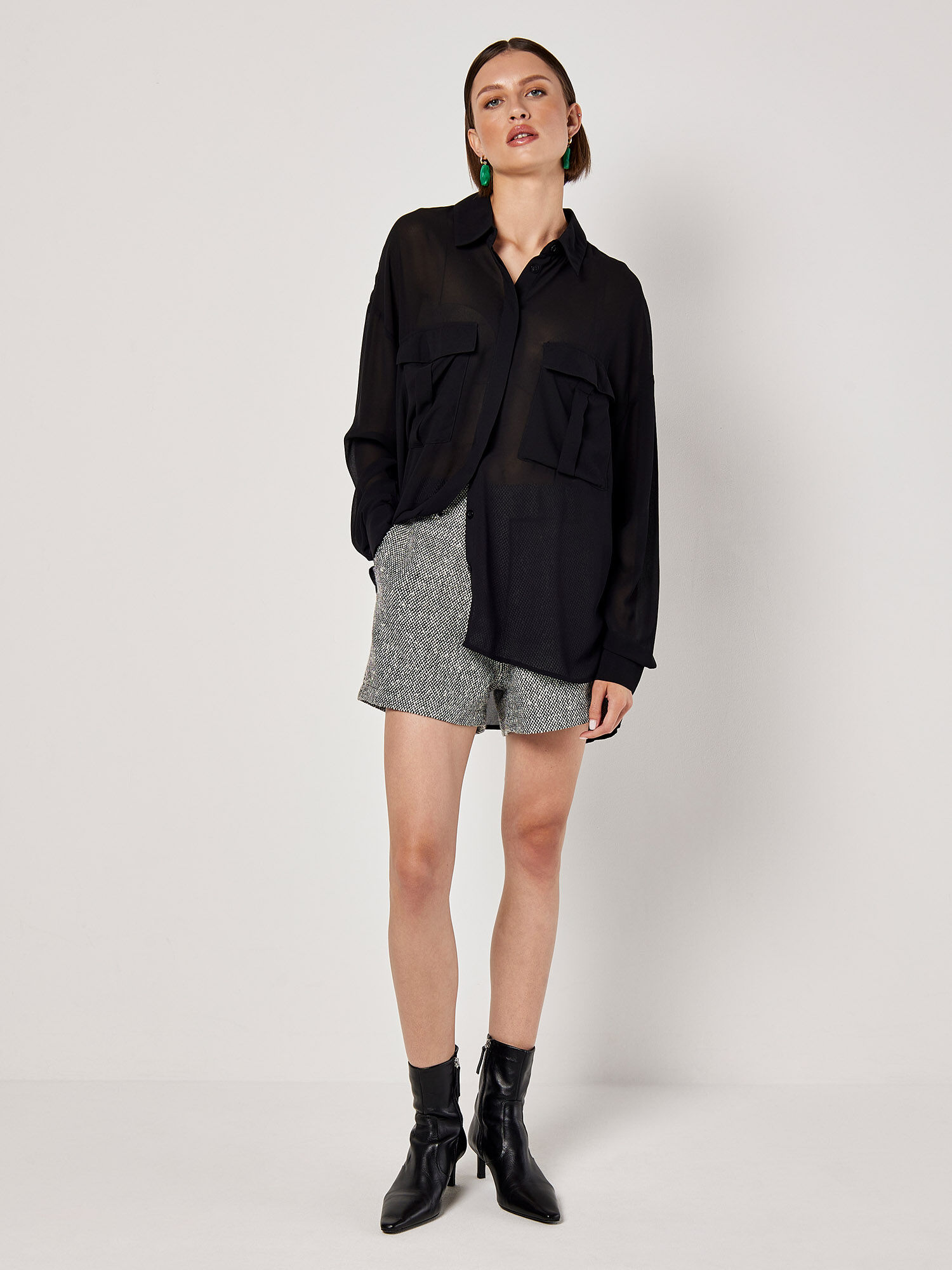Oversized chiffon top discount