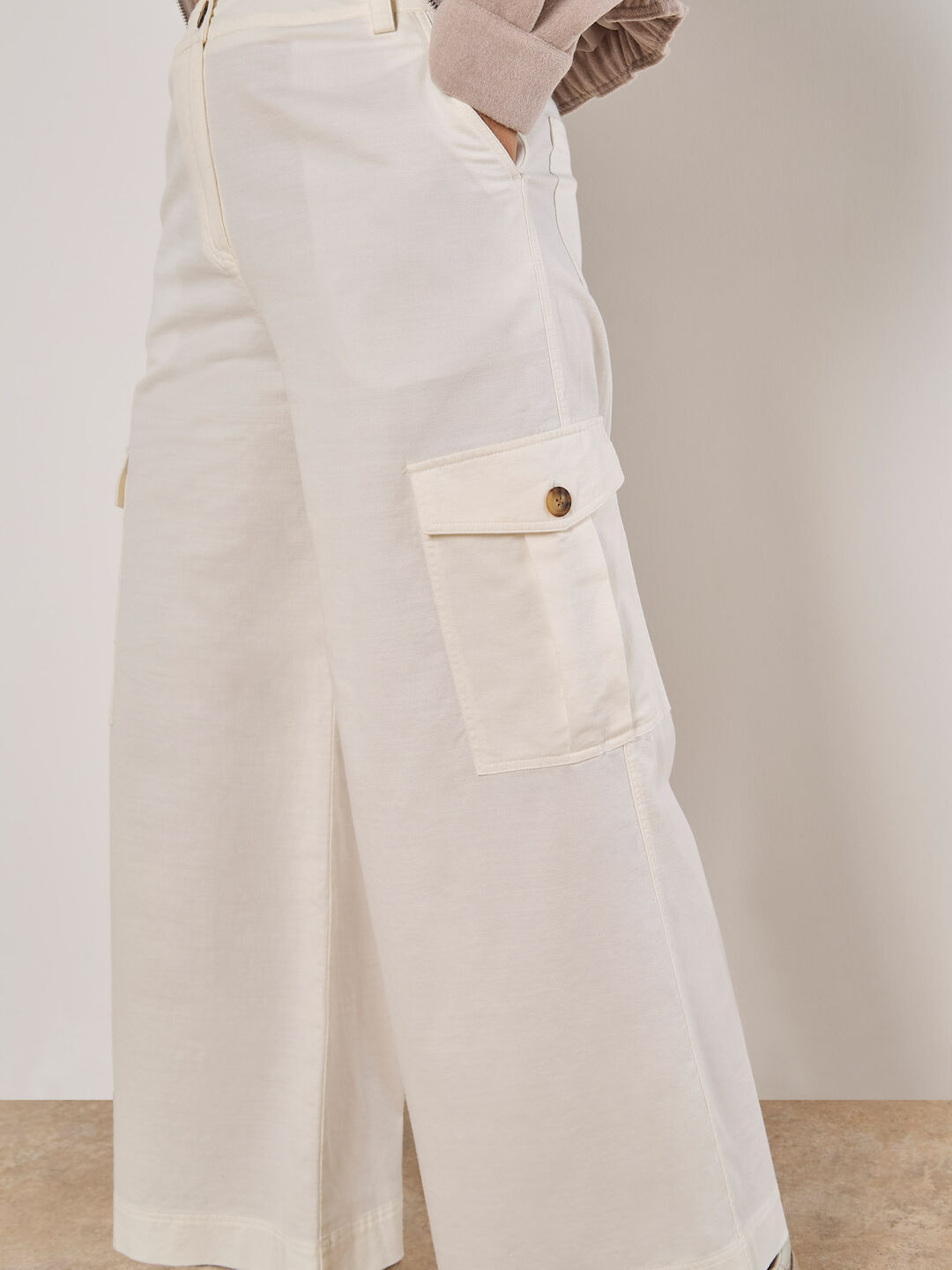 Image of Wide Leg Chino Trousers