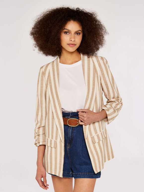 Stripe Blazer, Stone, large