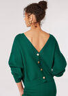 Ribbed Knit Reversible Cardigan Top, Green, large