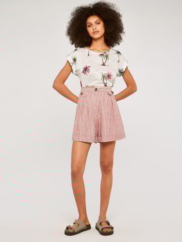 Palm Scene Slub Tee, Pink, large