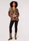 Geometric Patchwork Top, Khaki, large