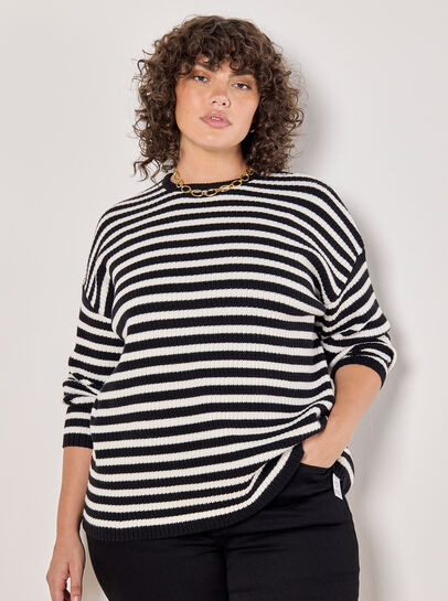 Curve Stripe Heavy Knit Jumper