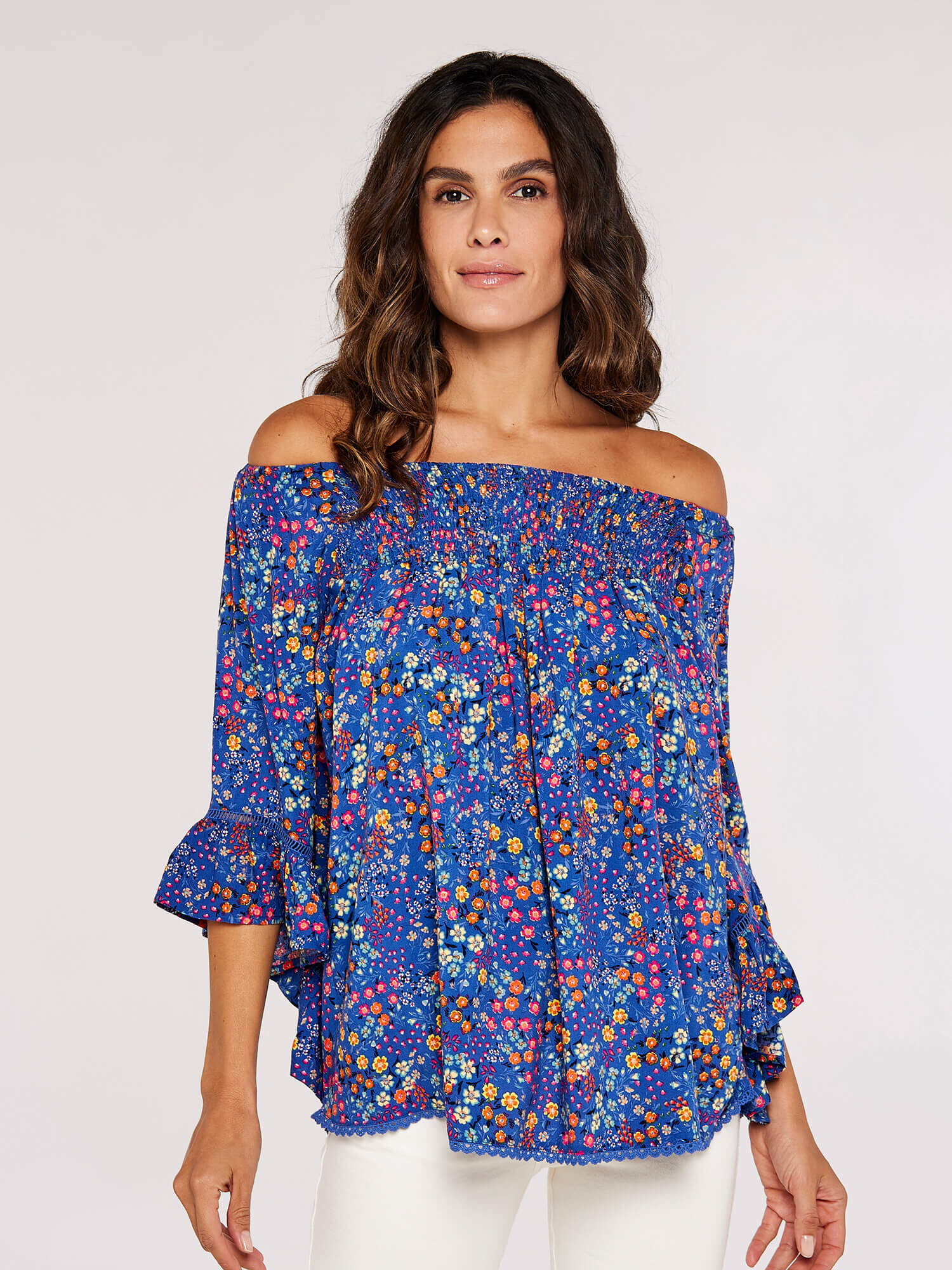 Ditsy bardot top deals