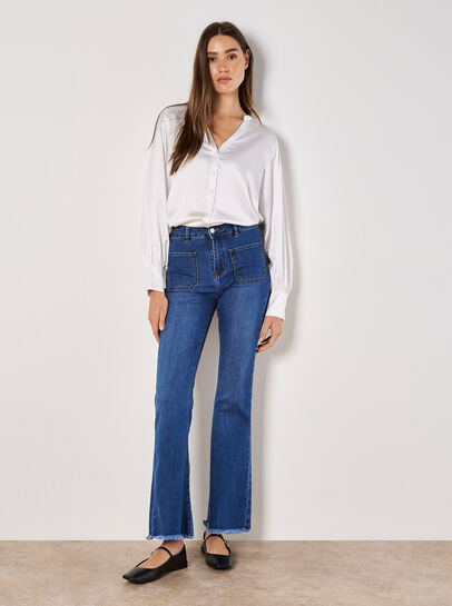 Balloon Sleeve Satin Blouse