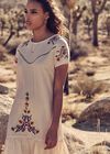 Embroidered Babydoll Hem Dress, Cream, large