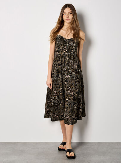 Cheetah Print Corset Cami Maxi Dress