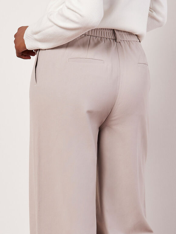 Tailored Straight-Leg Trousers, Stone, large