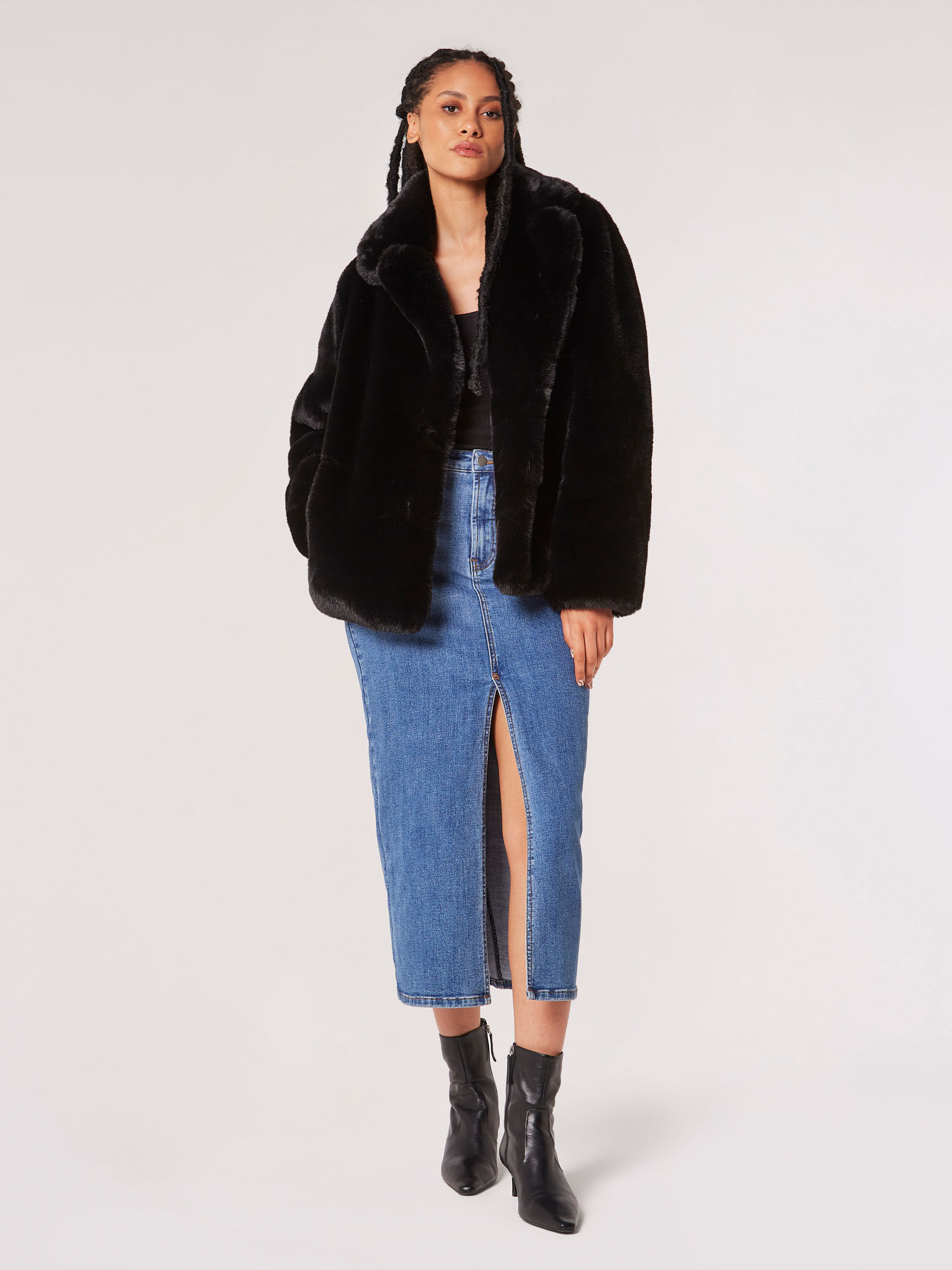 Short Opulent Fur Coat | Apricot Clothing