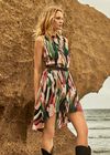 High-Low Shirt Mini Dress, Green, large