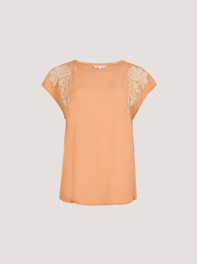 Floral Embroidered Crepe Top