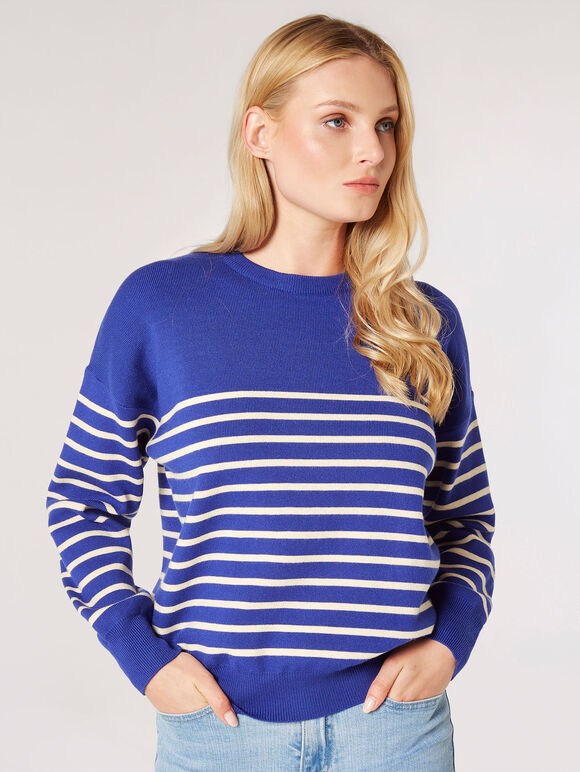 Classic Stripe Jumper, Blue, large
