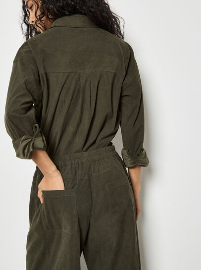 Cord Wide-Leg Trousers