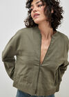 Lightweight Denim Bomber Jacket, Khaki, large