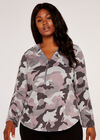 Curve Camo Zip Top, Pink, large