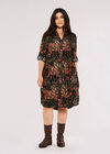Curve Brushstroke Mini Dress, Khaki, large