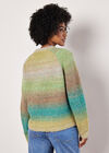 Boucle Knit Multicolour Jumper, Green, large