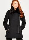 Longline Biker Jacket, Black, large