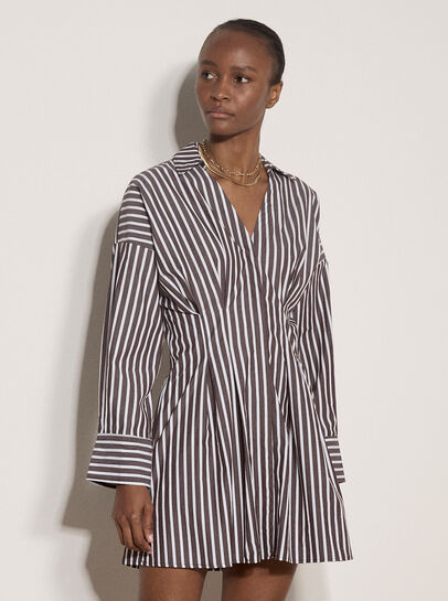 Stripe Shirt Cotton Mini Dress