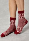 Snowflake Socks, Red, large
