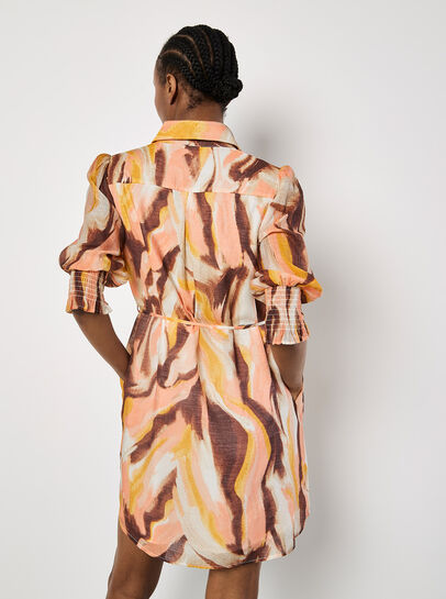 Painterly Swirls Shirt Mini Dress