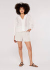 Broderie Puff Sleeve Shirt, Cream, large