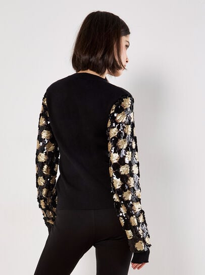 Sequin Arm Embellished Jumper