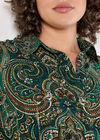 Curve Paisley Sparkle Shirt, Green, large