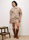Ikat Denim Jacket, Rust, large