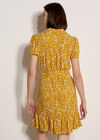 Scattered Squares Shirt Mini Dress, Mustard, large